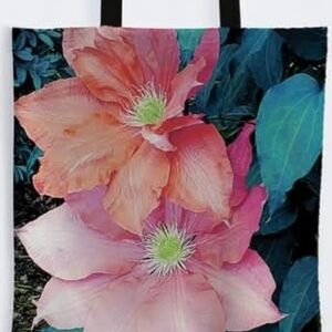 Floral Tote Bag - Pink and Orange